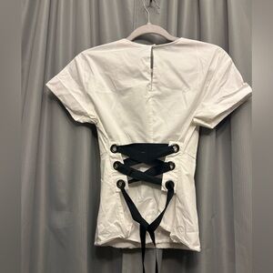 Zara blouse size x small lace back cotton